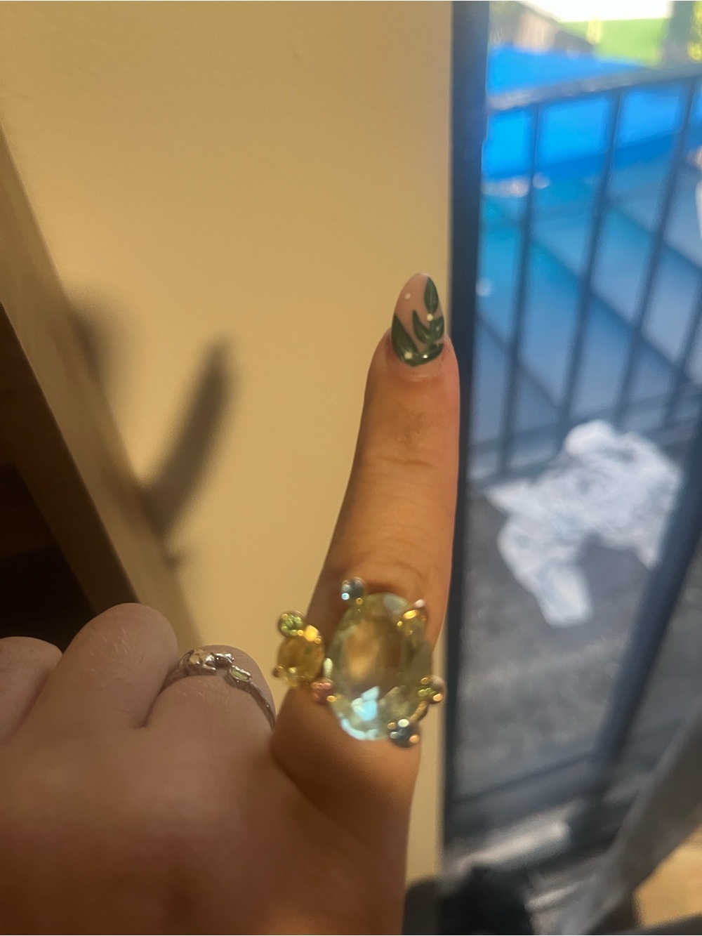 Swarovski new Gold-Tone Green Gemstone Cocktail Ring - Women Jewelry